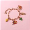 Bracciale in Metallo oro rosa con charms colorati Sicilia, limone, coffa, testa di moro