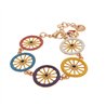 Bracciale in Metallo con ruote del carretto siciliano impreziosite da smalti colorati