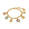 Bracciale in Metallo con ruote carro colorate e trinacria pendenti