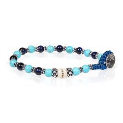 Bracciale Gerba LAB Occhio di Tigre blu pietra Turchese