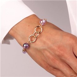 Bracciale in Metallo con cristalli viola ispirati al vetro di Murano