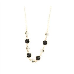 Collana in Argento 925 impreziosita da Cristalli nero e fumè