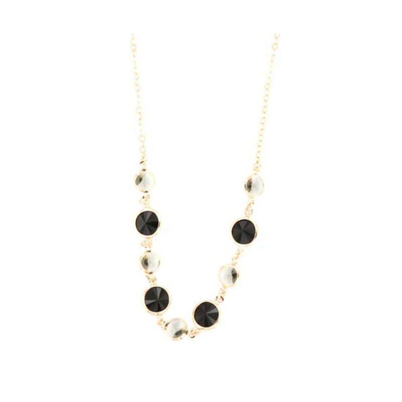 Collana in Argento 925 impreziosita da Cristalli nero e fumè