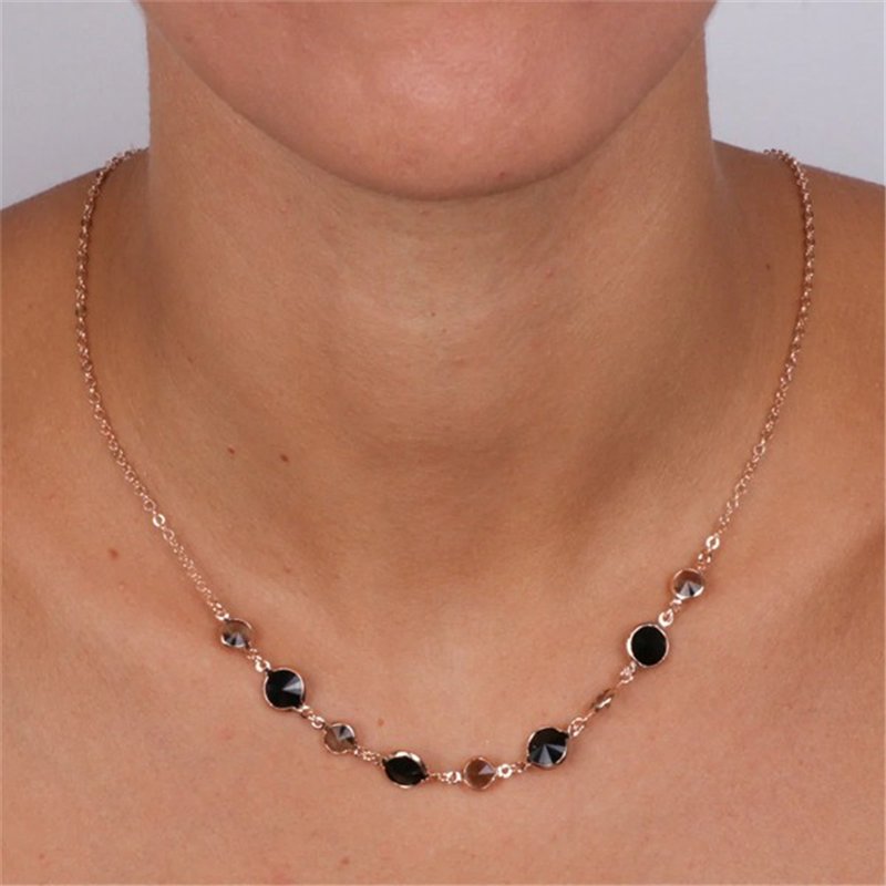 Collana in Argento 925 impreziosita da Cristalli nero e fumè
