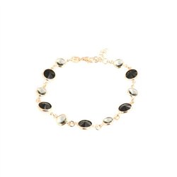 Bracciale in Argento 925 con giro di cristalli nelle sfumature del grigio fumè