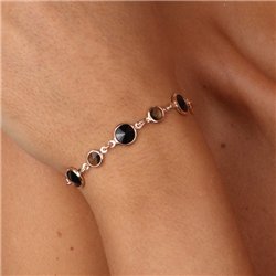 Bracciale in Argento 925 con giro di cristalli nelle sfumature del grigio fumè