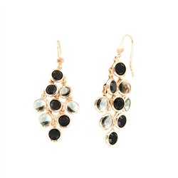 Orecchini in Argento 925 a cascata di cristalli fumè