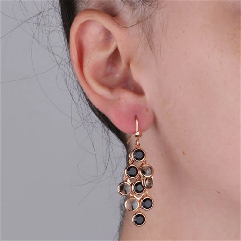 Orecchini in Argento 925 a cascata di cristalli fumè