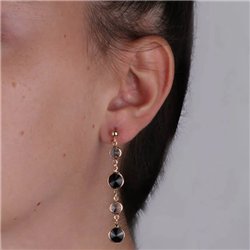 Orecchini in Argento 925 pendenti con cristalli nero e fumè