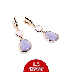 Orecchini Laguna Goccia rosa e lilla