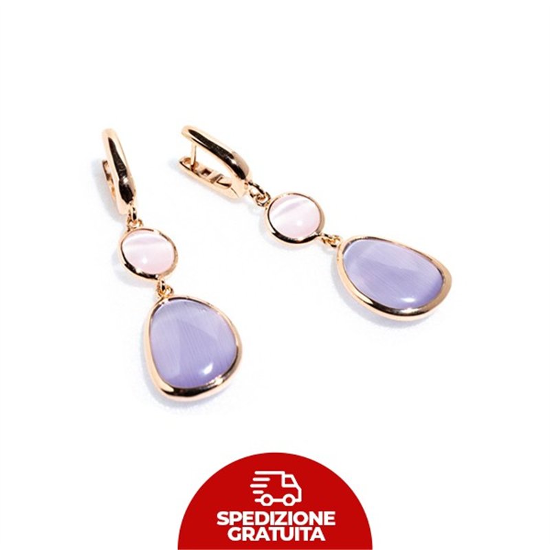 Orecchini Laguna Goccia rosa e lilla