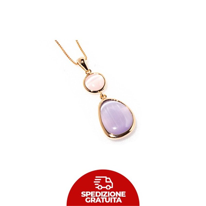 Pendente Laguna Goccia rosa e lilla