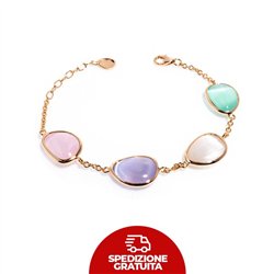 Bracciale Laguna Goccia rosa, lilla, ghiaccio e acqua marina