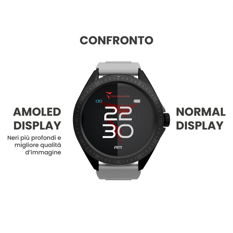 Smartwatch Rocks 2.0 con Cover Intercambiabili Cinturino Grigio Cover Nera e Silver