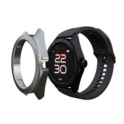 Smartwatch Rocks 2.0 con Cover Intercambiabili Cinturino Nero Cover Nera e Silver