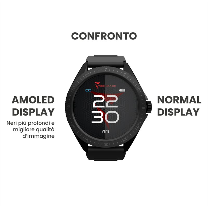 Smartwatch Rocks 2.0 con Cover Intercambiabili Cinturino Nero Cover Nera e Silver