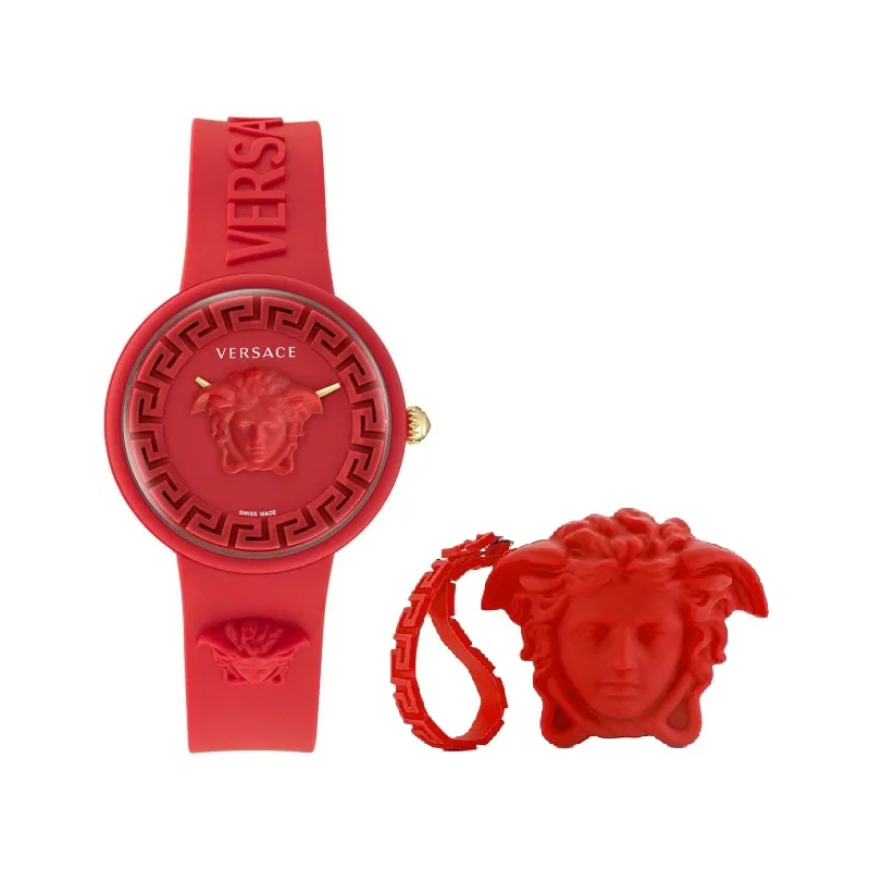 Orologio VERSACE MEDUSA POP 3H + VERSACE RED SILICON PURSE Donna