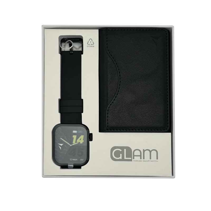 Smartwatch Glam con Intelligenza Artificiale - Bundle Pack - Cassa Black / Portafogli Black