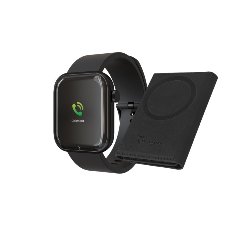 Smartwatch Glam con Intelligenza Artificiale - Bundle Pack - Cassa Black / Portafogli Black