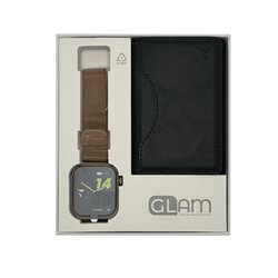 Smartwatch Glam con Intelligenza Artificiale - Bundle Pack - Cassa Gold Rose & Cinturino Metal / Portafogli Black