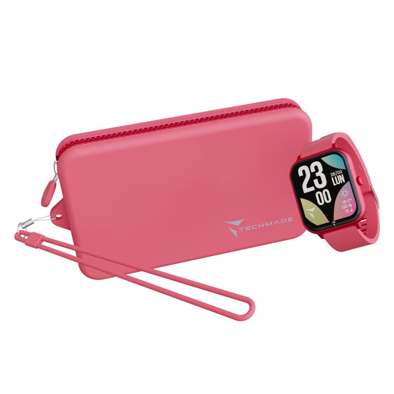 Smartwatch Glow con pochette abbinata - colore rosa dark