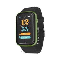 Smartwatch Steps Cassa Verde Cinturino Silicone Nero