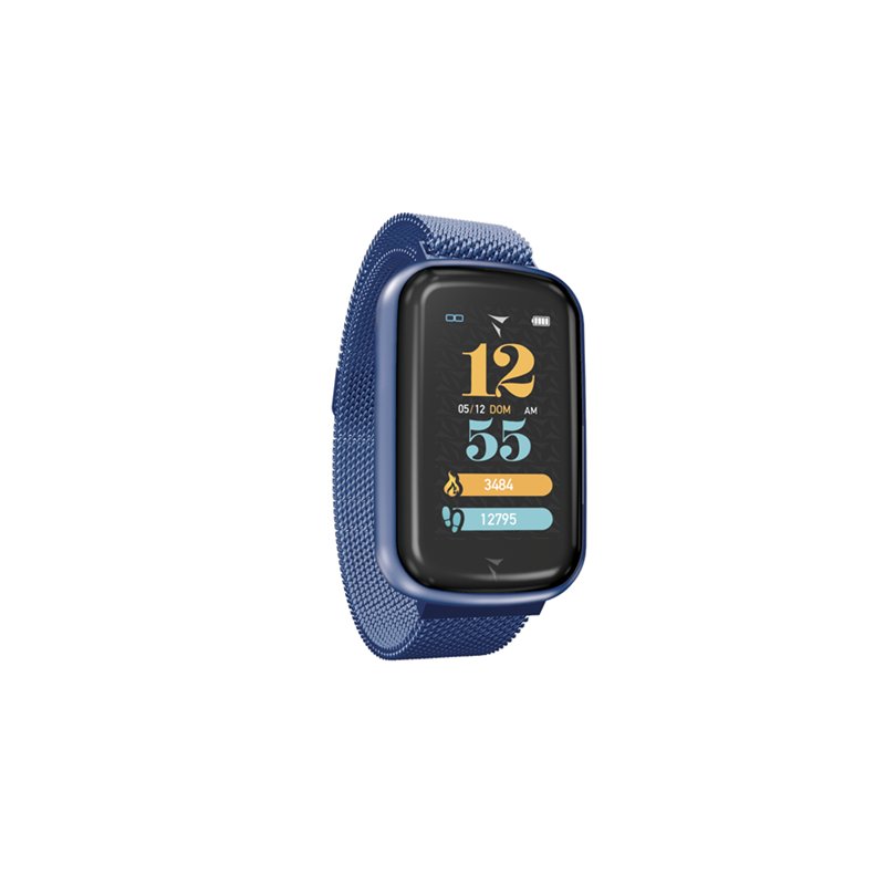 Smartwatch Steps Cassa Blu Cinturino Maglia Milano Blu