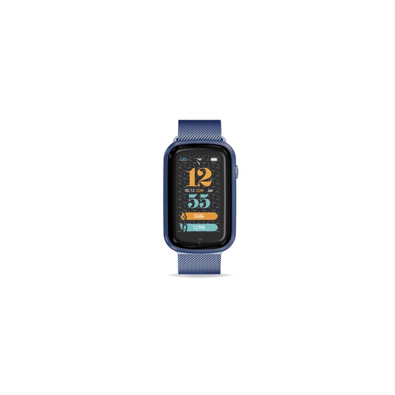 Smartwatch Steps Cassa Blu Cinturino Maglia Milano Blu